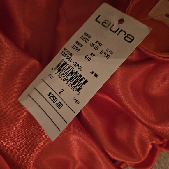 Orange Evening Formal Dress Asymmetrical Hem - Picture 4 of 7